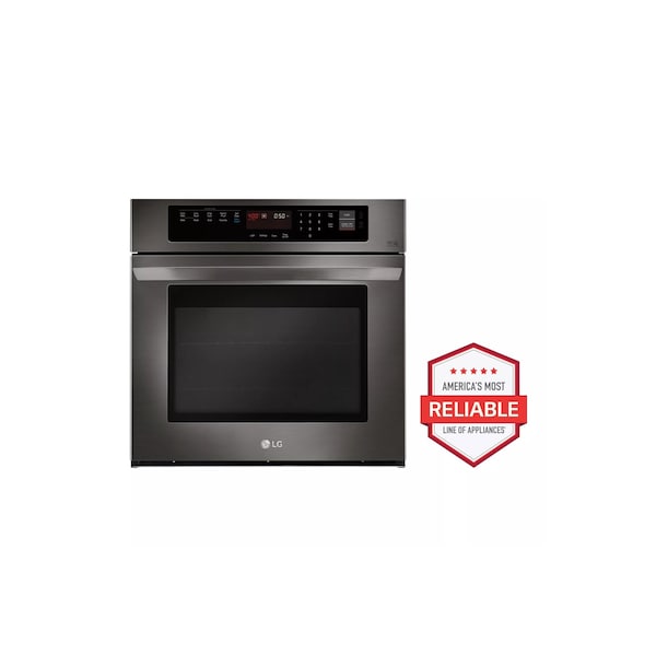 Lg 30-inch Black Stainless Steel Electric Convection Single Wall Oven, 4.7 cu. ft. LWS3063BD - main